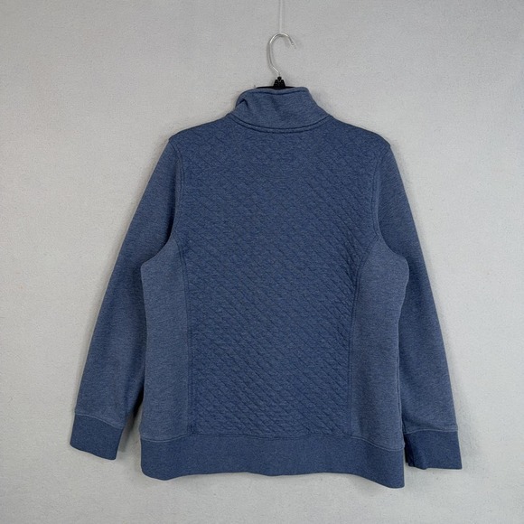 L.L.Bean Sweater Womens Large Tall LT Quilted 1/4 Zip Pullover Fleece Pockets - Picture 7 of 13